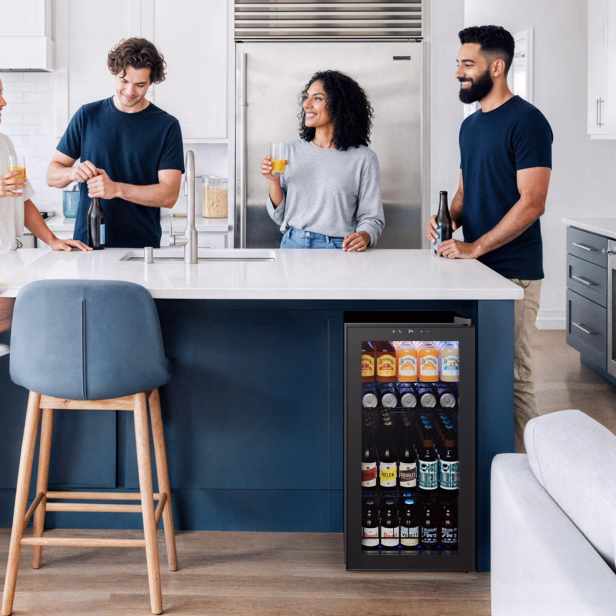 Yeego Beverage Refrigerator, 105-Can Mini Fridge with Glass Door, Adjustable Shelves & Digital Temperature Control for Soda, Beer, and Wine – Suitable for Home or Office Use - Image 2