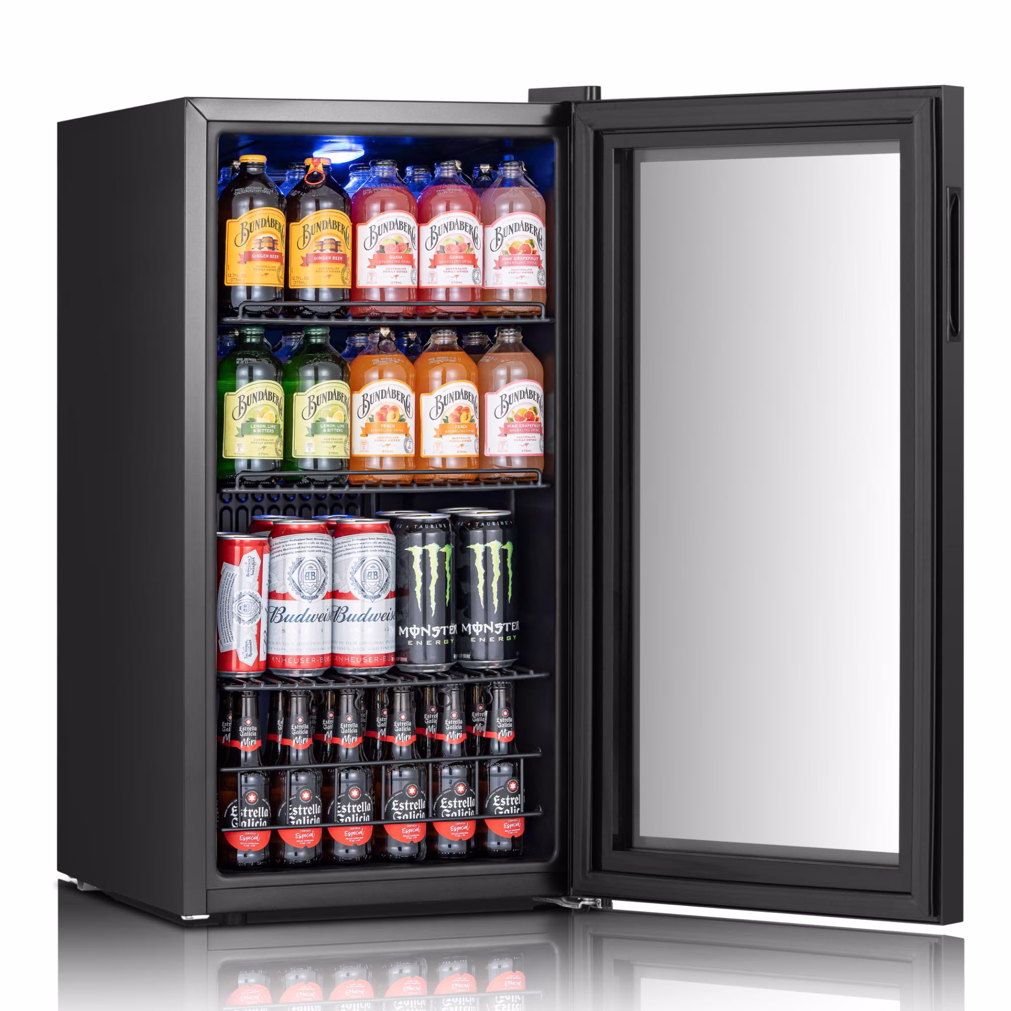 Yeego Beverage Refrigerator, 105-Can Mini Fridge with Glass Door, Adjustable Shelves & Digital Temperature Control for Soda, Beer, and Wine – Suitable for Home or Office Use - Image 5