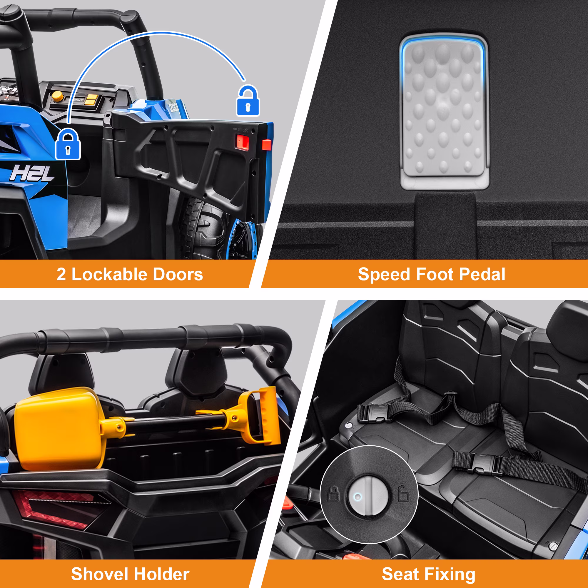 Yexmas 24V Kids Ride on Car Truck,2 Seater Kids Electric Car with Remote Control,4WD Toddler Ride on Car with 110lb Weight Capacity,Blue - Image 3