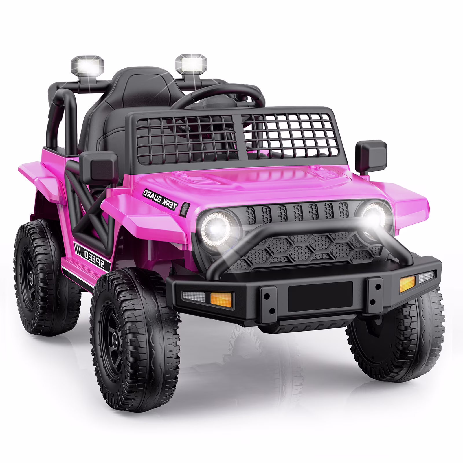 YunTopKids 12V Ride On Cars Toys for Kids,Power Car Wheels with Parent Remote Control,Bluetooth Music,LED Lights,Pink - Image 5