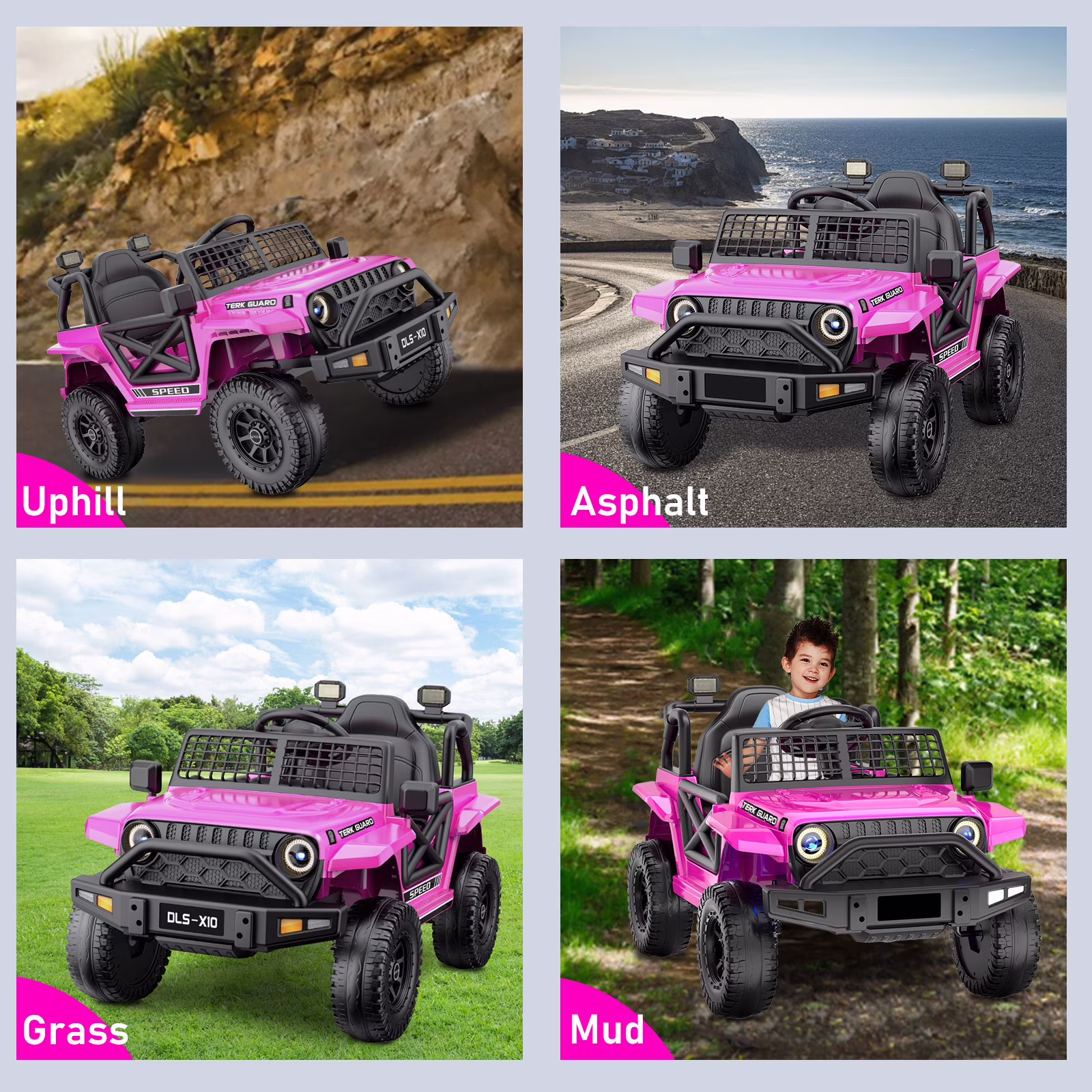 YunTopKids 12V Ride On Cars Toys for Kids,Power Car Wheels with Parent Remote Control,Bluetooth Music,LED Lights,Pink - Image 4