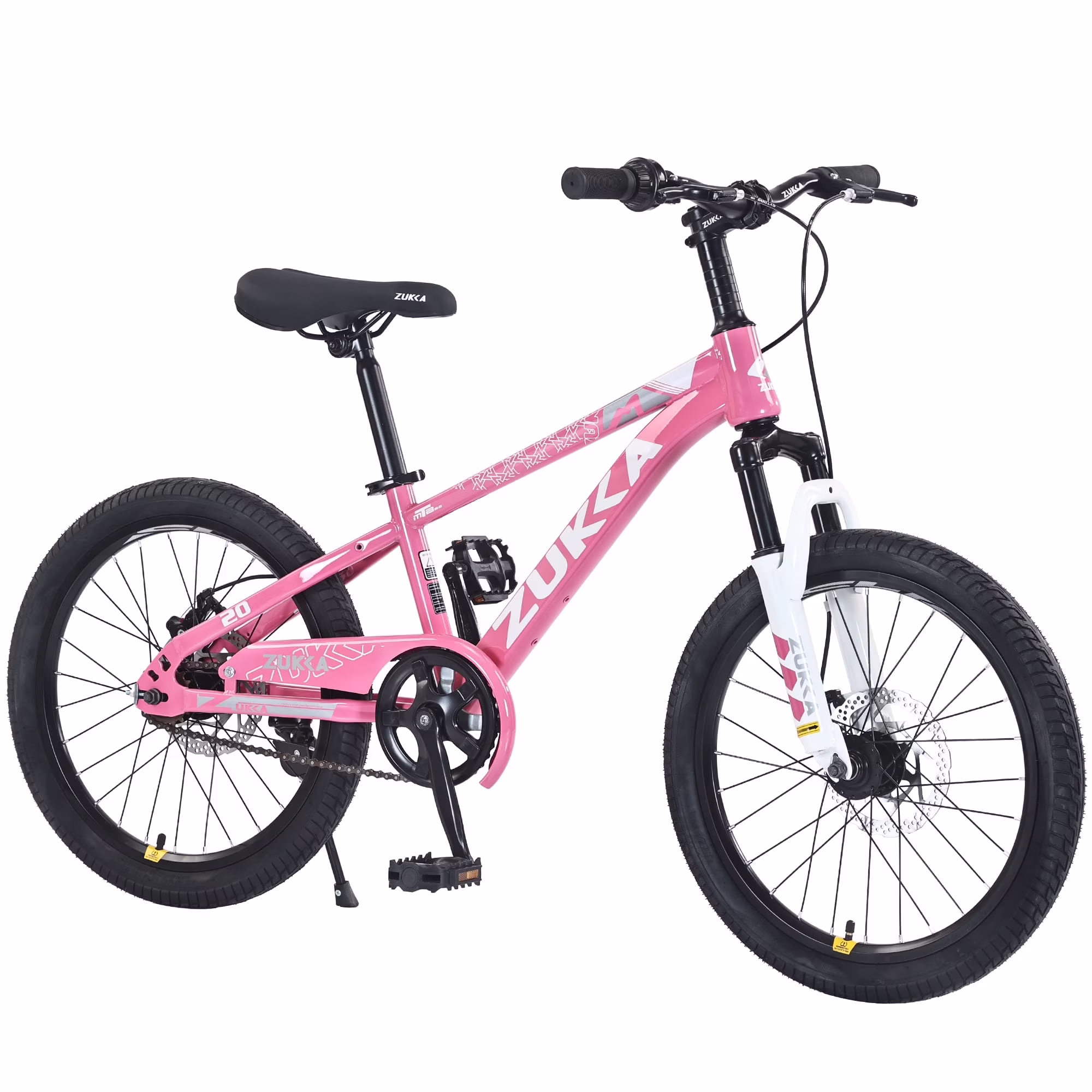 Zukka 20 inch Kids Mountain Bike Steel Frame Hardtail Bicycle for Child Aged 7-10 Years Pink - Image 4